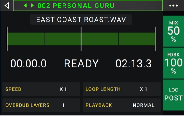 HeadRush Pedalboard has a 20 minute looper that you can record, peel, overdub and even import or export .Wav and .MP3 files